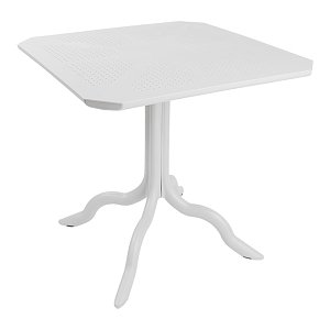 Τραπέζι Icon pakoworld PP σε λευκή απόχρωση 80x80x74.5εκ 253-000118