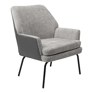 Πολυθρόνα Kieran pakoworld ύφασμα γκρι- πόδι μαύρο 77x69x82.5εκ 255-000044