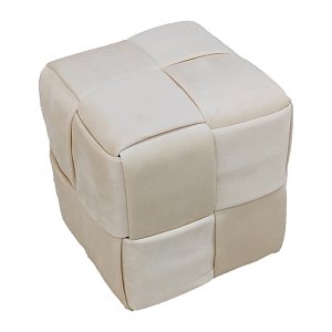 Σκαμπό Jisko pakoworld μπεζ βελούδο 38x38x40εκ 257-000028