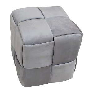 Σκαμπό Jisko pakoworld γκρι βελούδο 38x38x40εκ 257-000029
