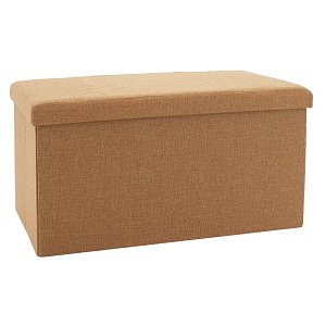 Σκαμπό-μπαούλο Greatness pakoworld ύφασμα μπεζ 76x38x38εκ 257-000002