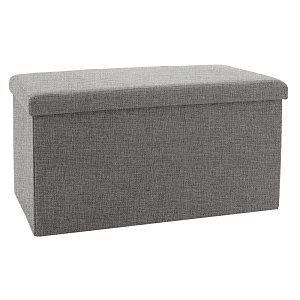 Σκαμπό-μπαούλο Greatness pakoworld ύφασμα γκρι 76x38x38εκ 257-000001