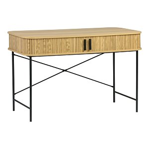 Γραφείο εργασίας Scandi pakoworld MDF/Metal σε φυσική απόχρωση με μεταλλικά μαύρα πόδια 120x60x76,5εκ 260-000024