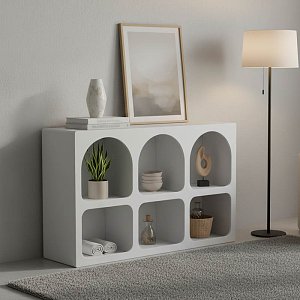 Μπουφές Emersi pakoworld με ράφια mdf σε λευκή απόχρωση 120x35x76εκ 260-000040