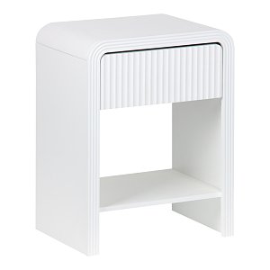 Κομοδίνο Zeplen pakoworld MDF σε λευκή απόχρωση 40x30x53εκ 260-000026