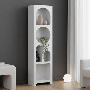 Βιβλιοθήκη Emersi pakoworld mdf σε λευκή απόχρωση 48x35x180εκ 260-000041