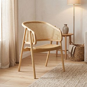 Πολυθρόνα Wenzy pakoworld φυσικό Rattan - μασίφ ξύλο toon 58x58x82εκ 263-000028