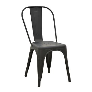 Καρέκλα Utopia pakoworld μαύρο ματ μέταλλο 44x44x85εκ 270-000009