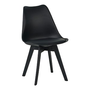 Καρέκλα Gaston I pakoworld PP-PU σε μαύρη απόχρωση 48.5x53.5x81.5εκ 271-000038