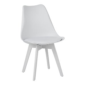 Καρέκλα Gaston I pakoworld PP-PU σε λευκή απόχρωση 48.5x53.5x81.5εκ 271-000037