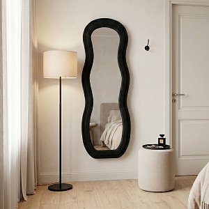 Καθρέπτης Glinde Inart βελούδο σε μαύρη απόχρωση 50x3.3x150εκ 295-000024