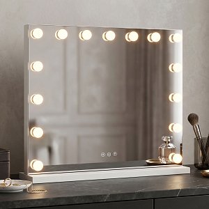 Καθρέπτης Led Hollywood pakoworld μέταλλο λευκό 60x12x52.3εκ 298-000050