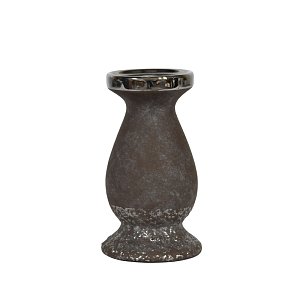 Κεραμικό Κηροπήγιο Ασημί 19,5εκ 12006 0024-91-080