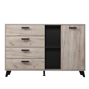 ΚΟΜΟΤΑ UMBRIA 3K4F GREY OAK -ΜΑΥΡΟ 137,5x40x90,5 11007391