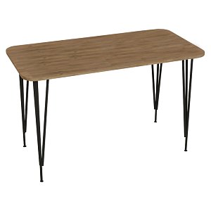 Τραπέζι Polkan pakoworld oak μελαμίνης-μαύρο μέταλλο 120x60x73εκ 321-000031