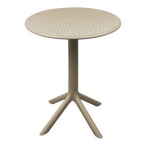Τραπέζι Merkon pakoworld διάτρητο cappuccino PP Φ60x75εκ 326-000022
