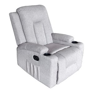 Πολυθρόνα relax Gessel pakoworld ύφασμα σε γκρι-μπεζ 80x90x98εκ 331-000008