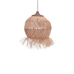 Φωτιστικό οροφής Koronse Inart sisal σε φυσικό χρώμα Φ55x68εκ 339-000009