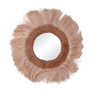Καθρέπτης Fraklone Inart abaca σε φυσικό χρώμα Φ50x4εκ 339-000027