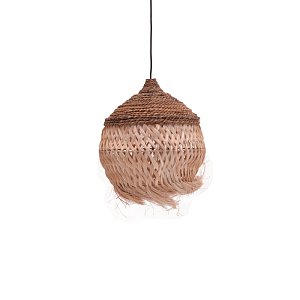 Φωτιστικό οροφής Fiorine Inart abaca σε φυσικό χρώμα Φ35x45εκ 339-000019