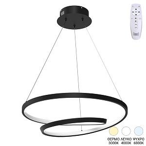 Φωτιστικό οροφής Rexon pakoworld led μέταλλο μαύρο Φ49x12εκ 342-000103