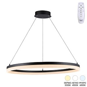 Φωτιστικό οροφής Nebrian pakoworld led μέταλλο μαύρο Φ60x15εκ 342-000105