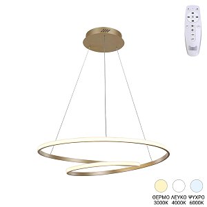 Φωτιστικό οροφής Rexon pakoworld led μέταλλο χρυσό Φ49x12εκ 342-000102