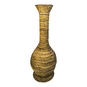 Διακοσμητικό βάζο Strail Inart banana rope σε φυσική απόχρωση Φ40x100εκ 343-000096