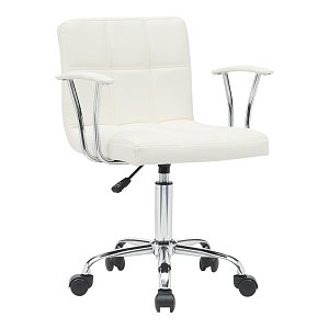 Καρέκλα γραφείου Buleco pakoworld pu σε λευκή απόχρωση 56x46x74-86εκ 360-000008