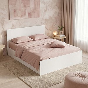 Κρεβάτι διπλό Toscana pakoworld σε λευκή απόχρωση 160x200εκ 361-000025