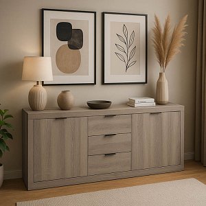 Μπουφές Doha pakoworld σε sonoma απόχρωση 180x45x80.5εκ 361-000070