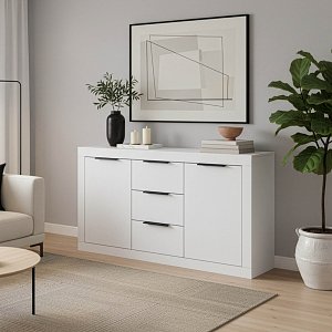 Μπουφές Doha pakoworld σε λευκή απόχρωση 150x45x80.5εκ 361-000103