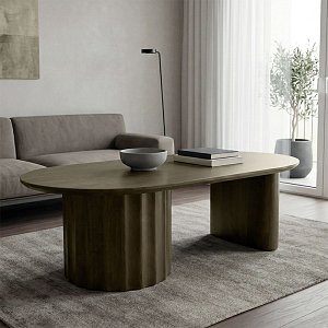Τραπέζι σαλονιού Flute pakoworld wenge μασίφ ξύλο μάνγκο 130x65x40εκ 372-000030