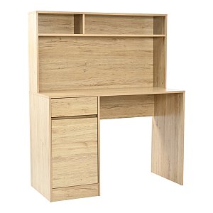 Γραφείο εργασίας Secreta pakoworld με ράφι σε oak απόχρωση 110x50x135εκ 375-000010