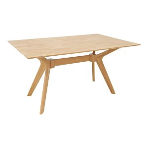 Τραπέζι Raffles pakoworld rubberwood με mdf σε φυσική απόχρωση 150x90x76εκ 381-000014