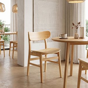 Καρέκλα Lumnia pakoworld rubberwood σε φυσική απόχρωση 46x50x76εκ 382-000008