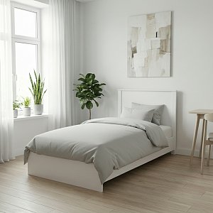 Κρεβάτι Athos pakoworld σε λευκή απόχρωση 90x190εκ 383-000089