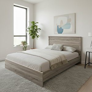Κρεβάτι Athos pakoworld σε sonoma απόχρωση 140x200εκ 383-000093