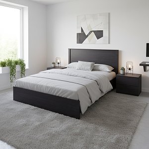 Κρεβάτι Athos pakoworld σε wenge απόχρωση 140x200εκ 383-000097