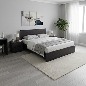 Κρεβάτι Athos pakoworld σε wenge απόχρωση 160x200εκ 383-000102