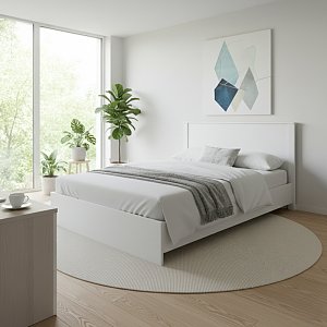 Κρεβάτι Athos pakoworld σε λευκή απόχρωση 140x200εκ 383-000094