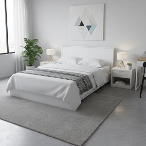 Κρεβάτι Athos pakoworld σε λευκή απόχρωση 160x200εκ 383-000099