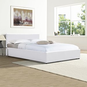 Κρεβάτι Dellia pakoworld με αποθηκευτικό χώρο pu λευκό 150x200εκ 388-000004