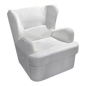 Πολυθρόνα Regalo pakoworld βελούδο σε λευκή απόχρωση 75x88x85εκ 392-000008