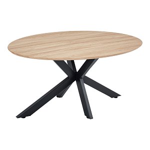 Τραπέζι Makrey pakoworld sonoma mdf- μαύρα μεταλλικά πόδια 160x90x75εκ 392-000020