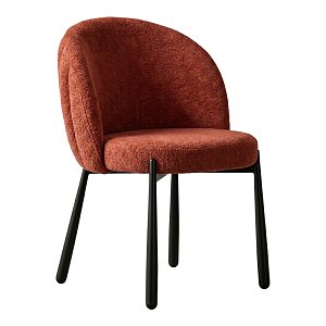 Καρέκλα Denna pakoworld ύφασμα terracotta-μαύρα μεταλλικά πόδια 52x60x85εκ 2τμχ 392-000024