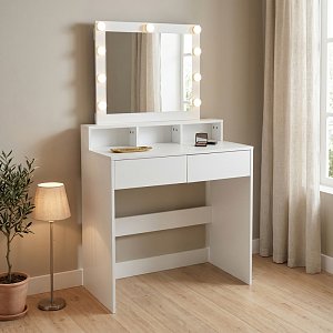 Τουαλέτα κρεβατοκάμαρας Virna pakoworld με led λευκό 80x40x145εκ 412-000003