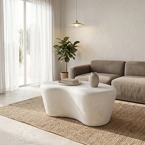 Τραπέζι σαλονιού Fedris pakoworld mdf λευκό 80x70x34εκ 415-000005
