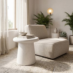 Τραπέζι σαλονιού Herona pakoworld mdf λευκό Φ50x48εκ 415-000009