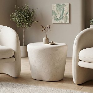 Τραπέζι σαλονιού Fedris pakoworld mdf λευκό Φ60x45εκ 415-000006